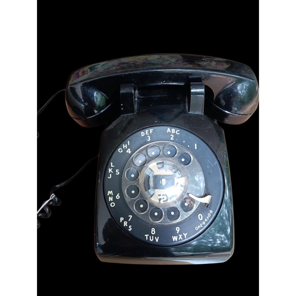 Vintage Western Electric Bell System Black Rotary Dial Desk Phone 500 Series